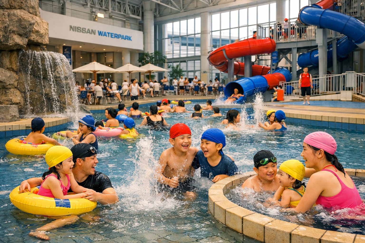 日産ウォーターパーク　混雑状況　お盆　夏休み　土日　平日　予約　入場制限　待ち時間　行列　入れ替え制　